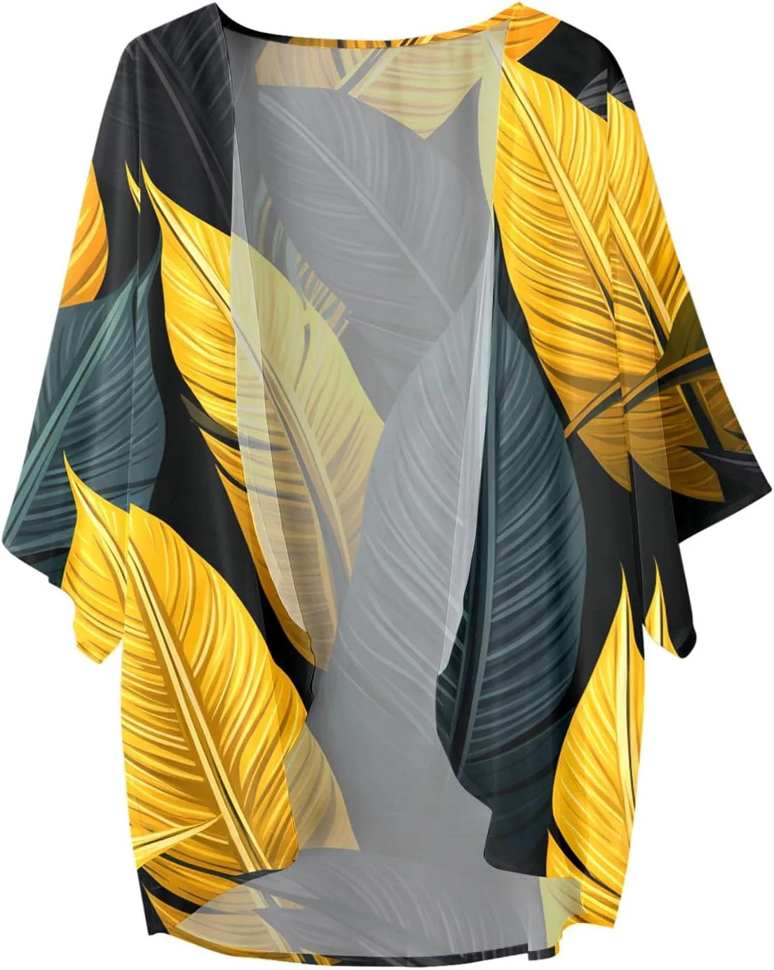 2023 Women's Casual Cardigan Puff Sleeve Floral Lightweight Coats Fall Open Front Cardigans Soft Draped Cardigan Jackets