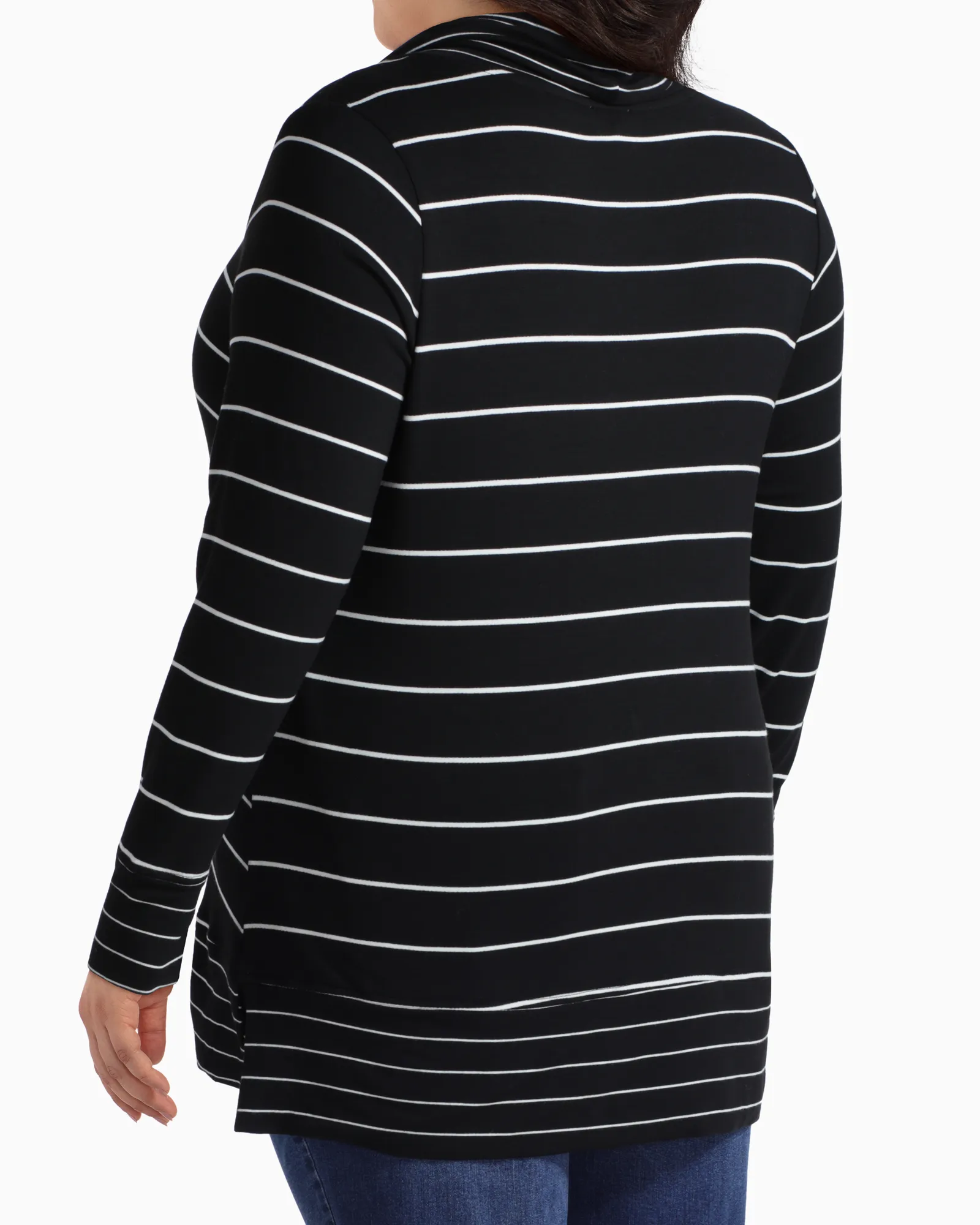 April Cowl Neck Tee | Black / White