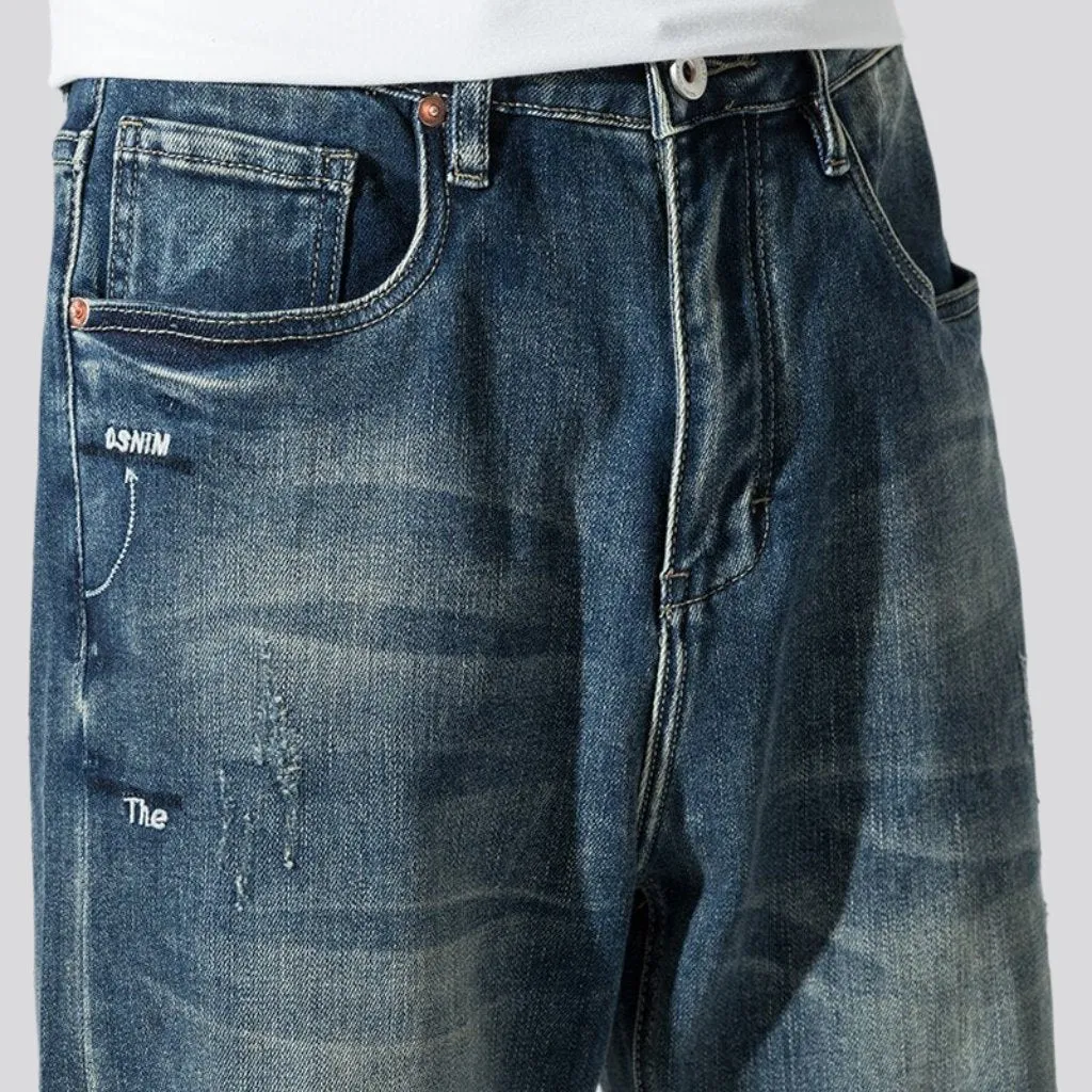 Baggy men sanded jeans