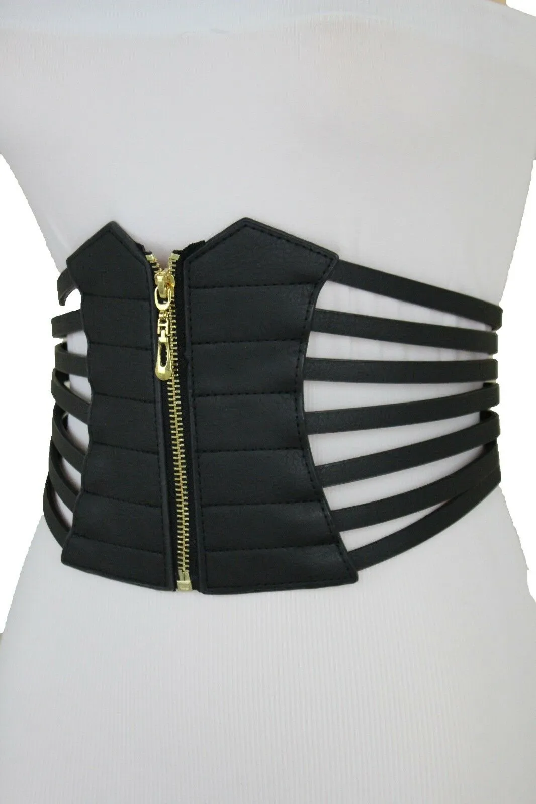 Black Women Corset Fashion Belt Elastic Wide Stretch Waistband Hip High Waist S