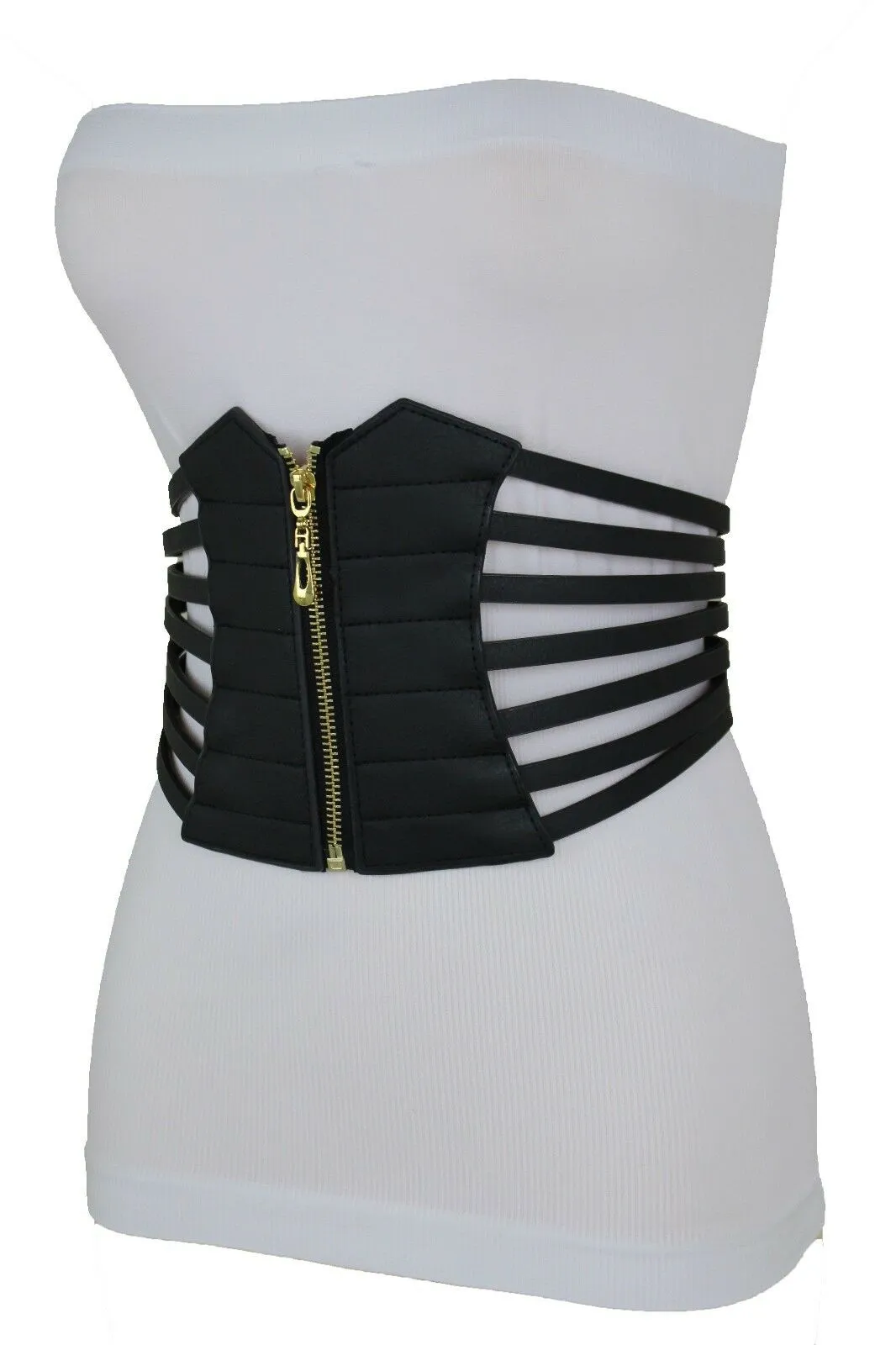 Black Women Corset Fashion Belt Elastic Wide Stretch Waistband Hip High Waist S