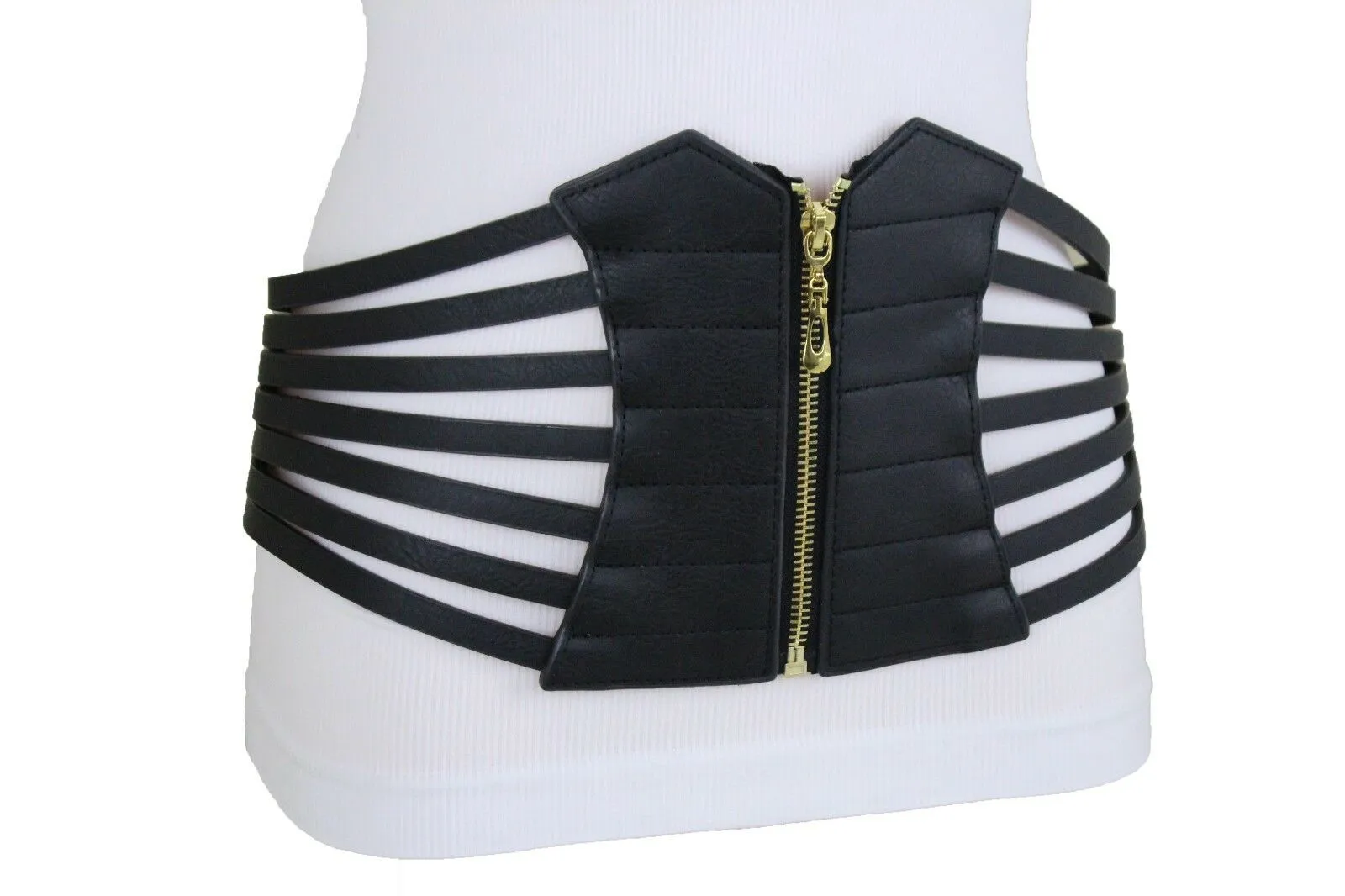 Black Women Corset Fashion Belt Elastic Wide Stretch Waistband Hip High Waist S