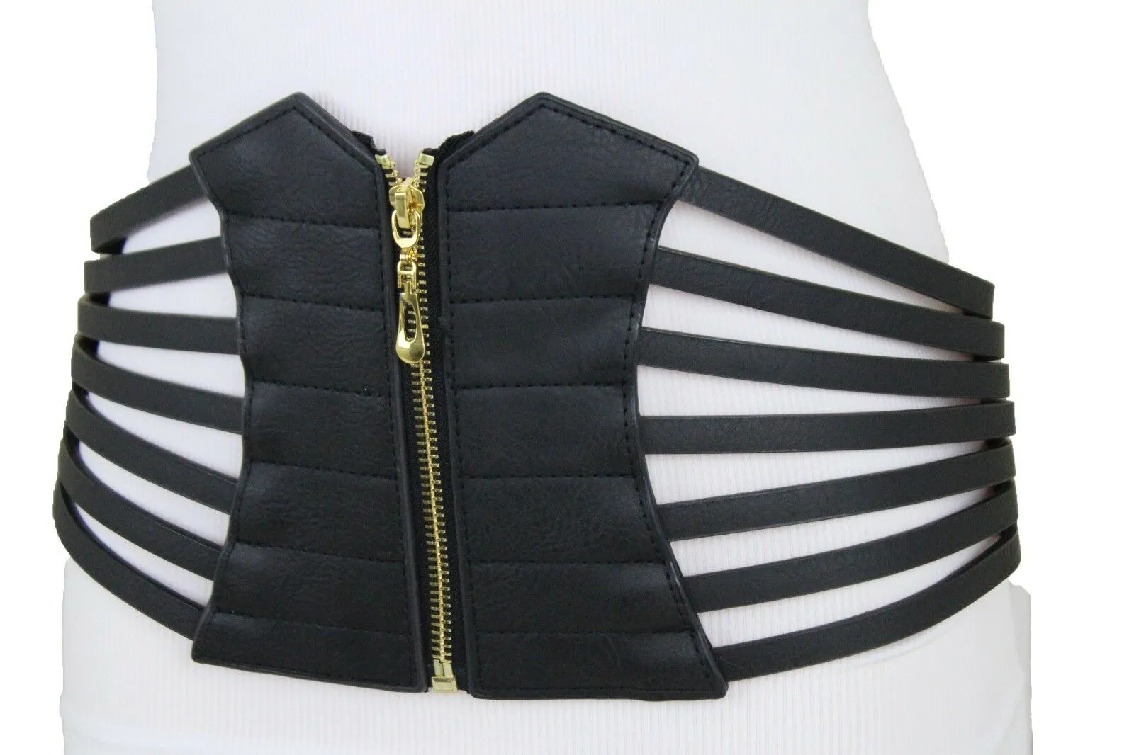 Black Women Corset Fashion Belt Elastic Wide Stretch Waistband Hip High Waist S