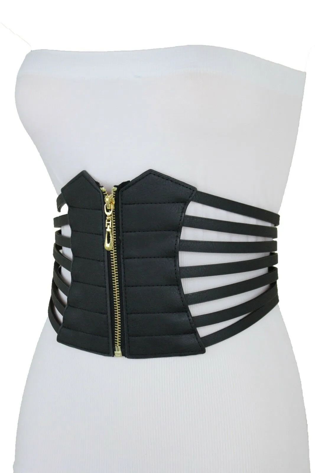 Black Women Corset Fashion Belt Elastic Wide Stretch Waistband Hip High Waist S