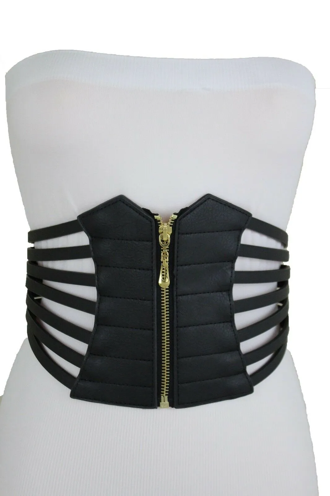 Black Women Corset Fashion Belt Elastic Wide Stretch Waistband Hip High Waist S