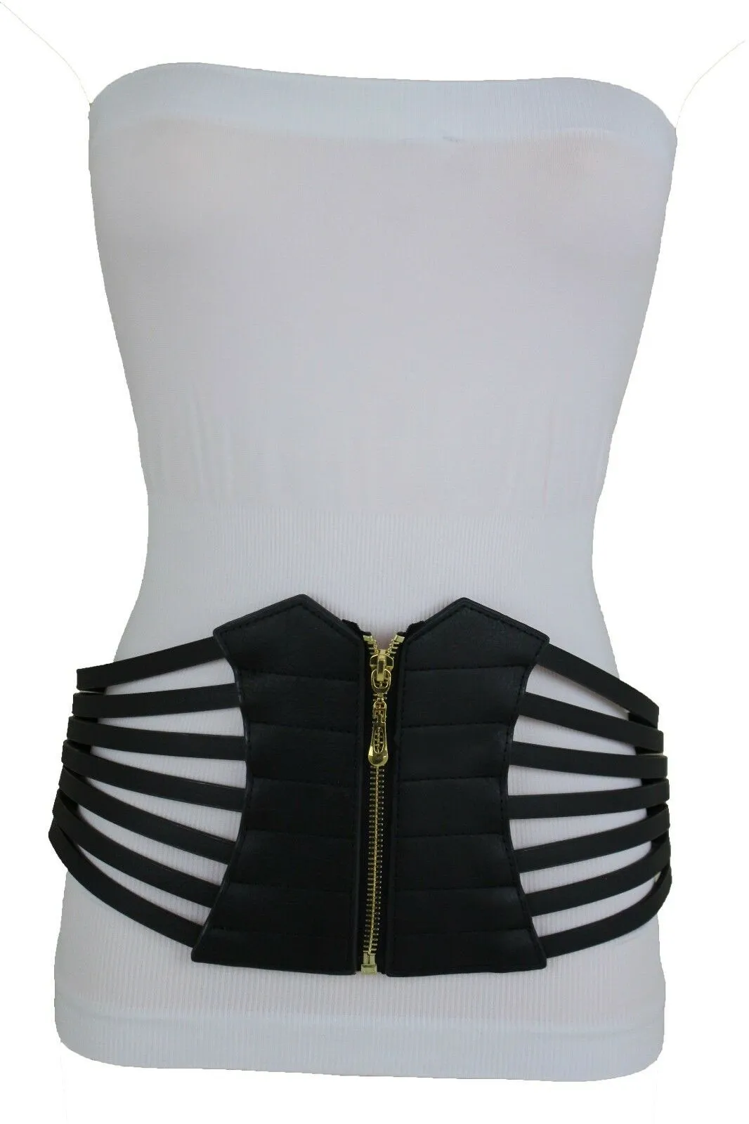 Black Women Corset Fashion Belt Elastic Wide Stretch Waistband Hip High Waist S