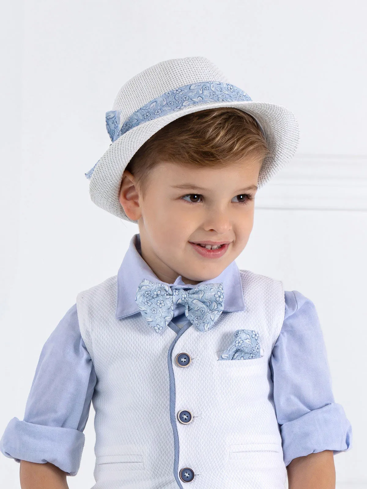 Boy's Hat with Floral bow - BASILE