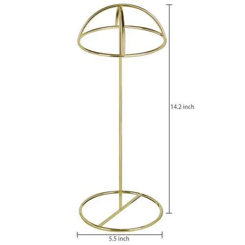 Brass-Tone Wire Tabletop Hat Stands, Set of 2