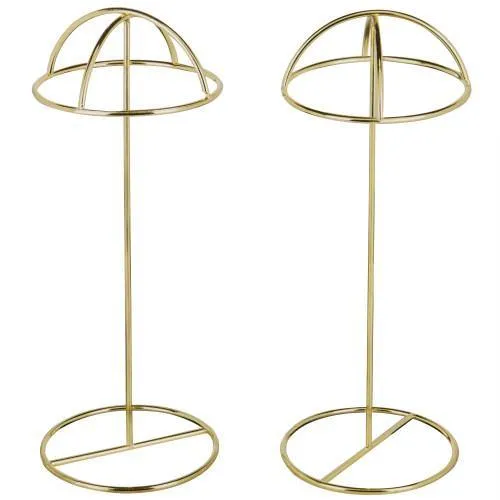 Brass-Tone Wire Tabletop Hat Stands, Set of 2