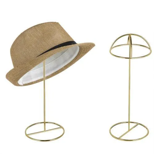 Brass-Tone Wire Tabletop Hat Stands, Set of 2