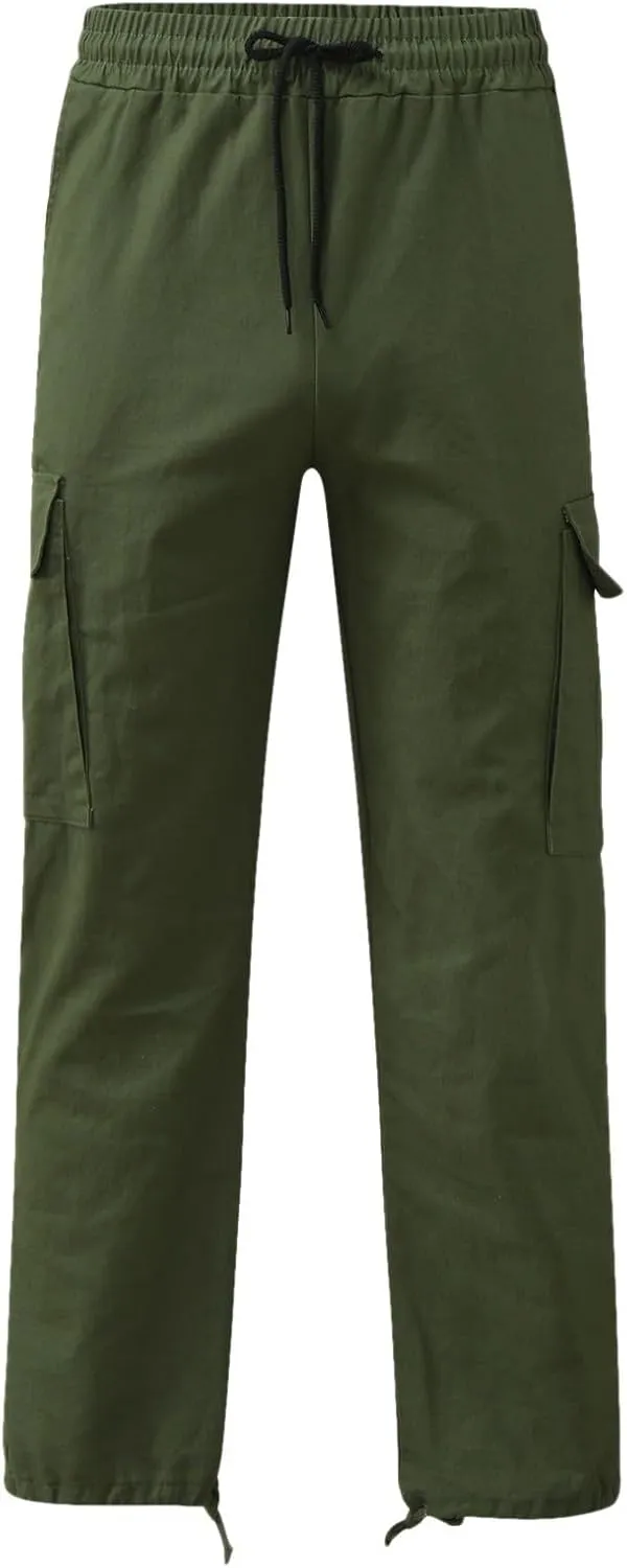 Cargo Pants for Men Lightweight Casual Relaxed Fit Trousers Drawstring Waist Pants Overalls Athletic Joggers