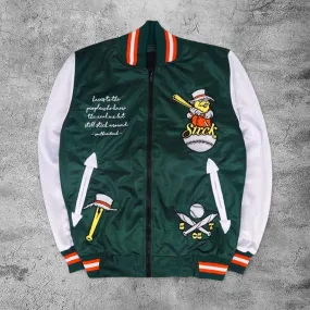 Casual satin baseball jacket