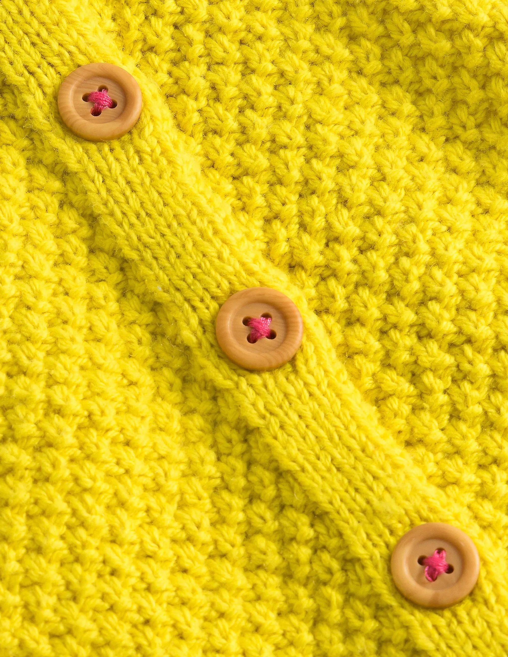Chunky Textured Cardigan-Soft Lemon Marl
