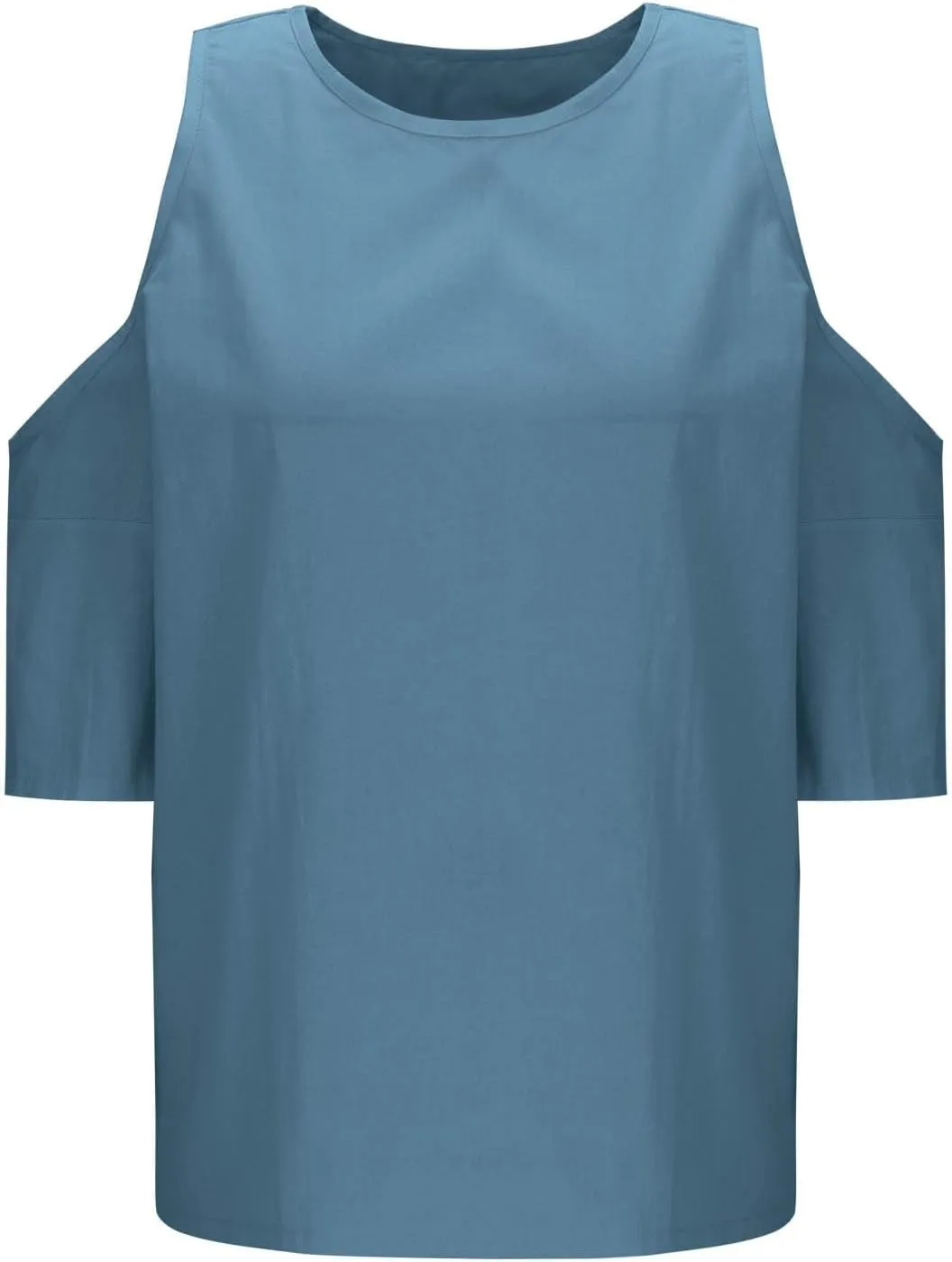 Cotton Linen Top for Women Plus Size Cold Shoulder 3/4 Sleeve Casual Summer Blouse T Shirt Fashion Loose Tunic Shirt
