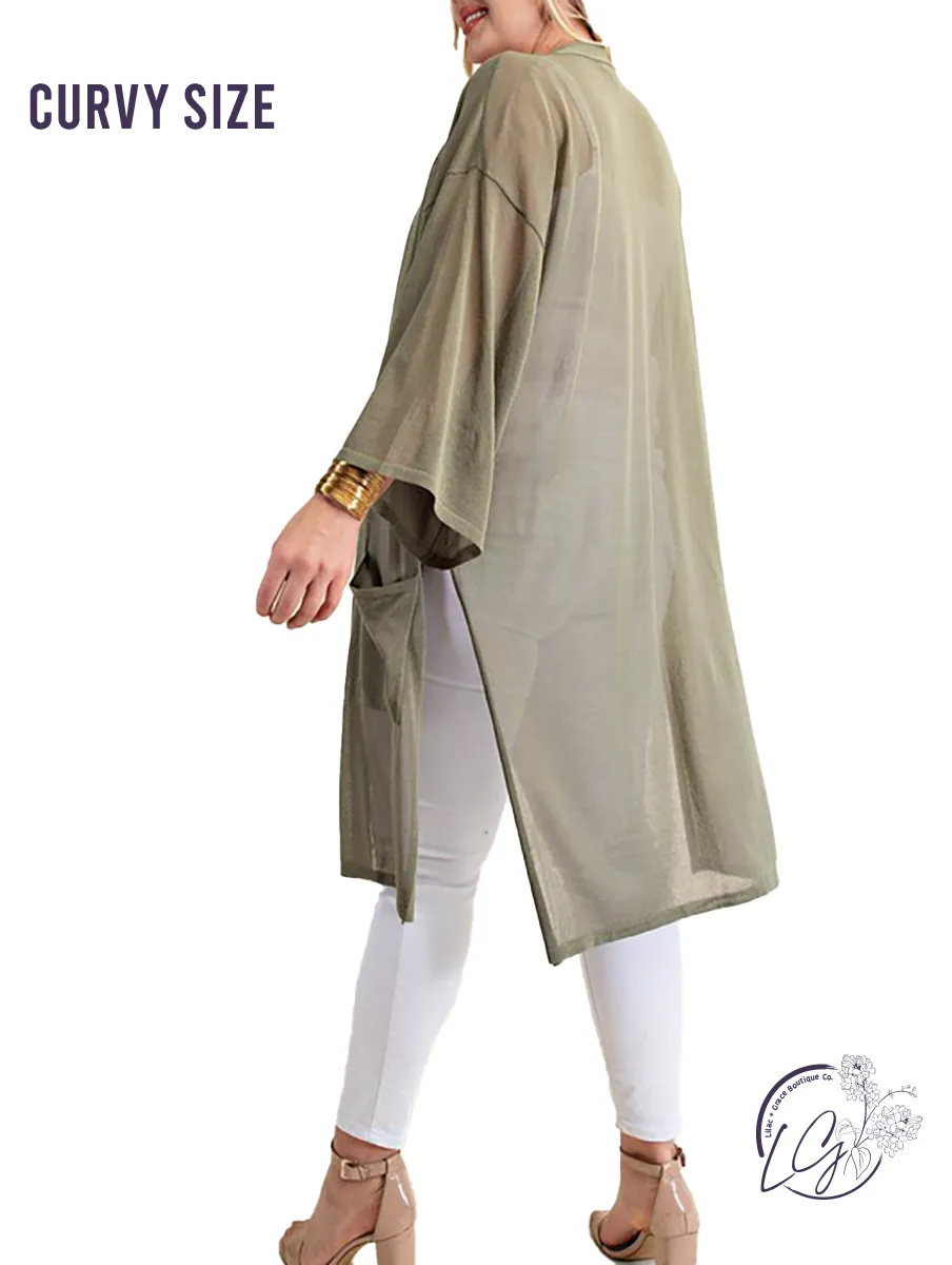 Curvy Boost The Mood Long Cardigan