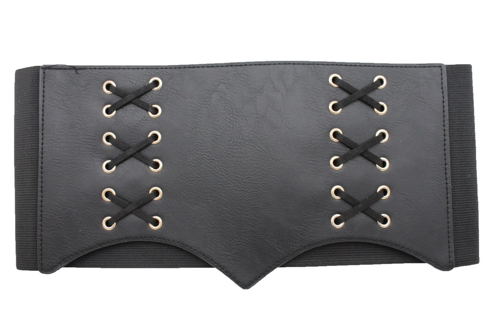Denim Blue Black Wide Stretch Fabric High Waist Corset Belt S M