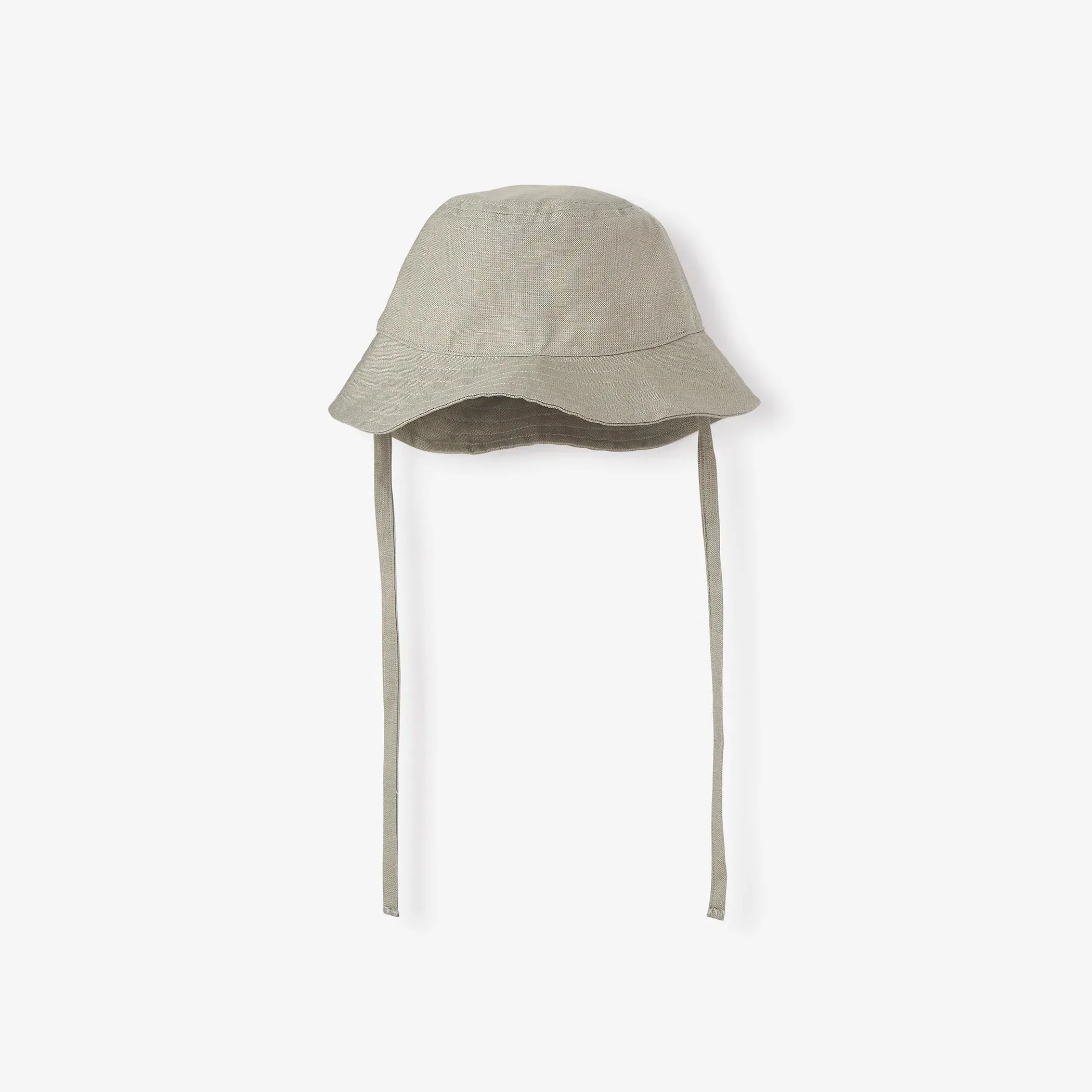 Elegant Baby Olive Green Linen Bucket Hat