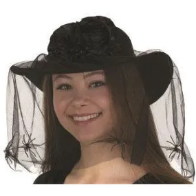 ELEGANT HAT WITH SPIDERS BLACK