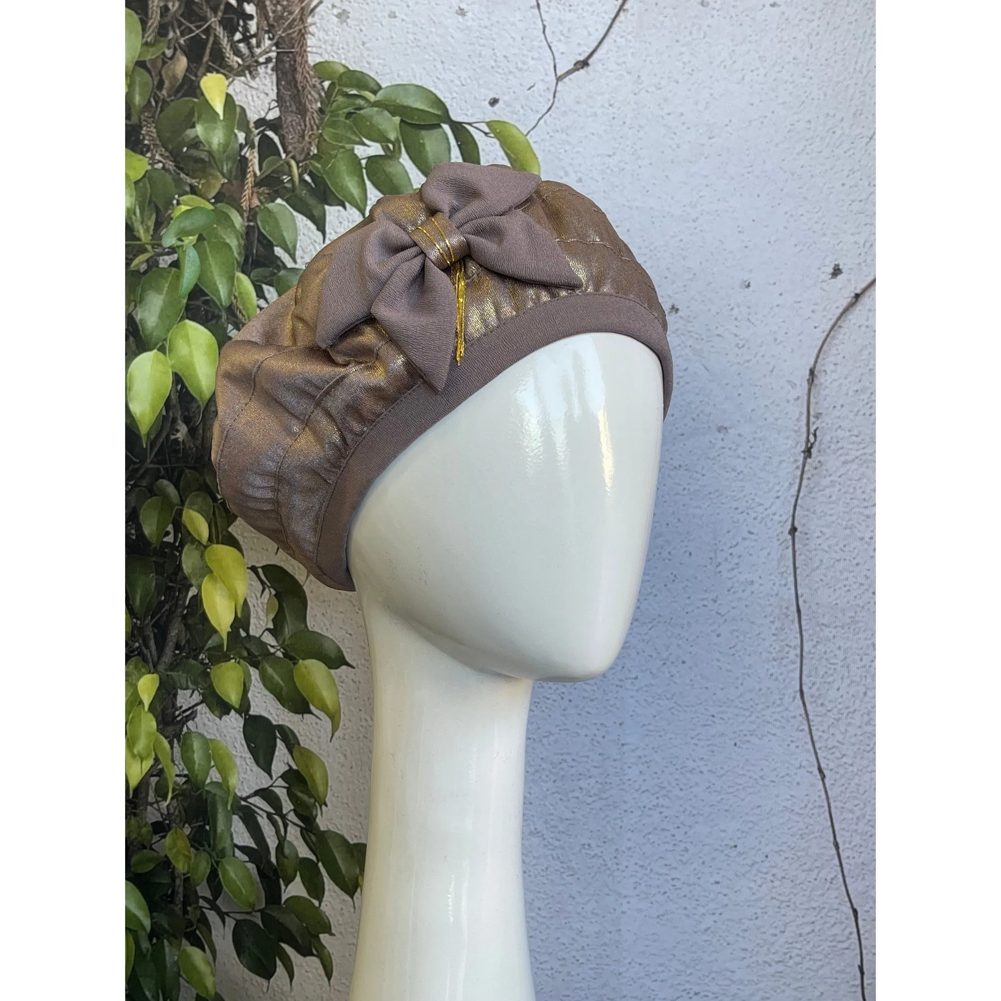 Embellished Hat - Size #1 Gold/Muted Purple