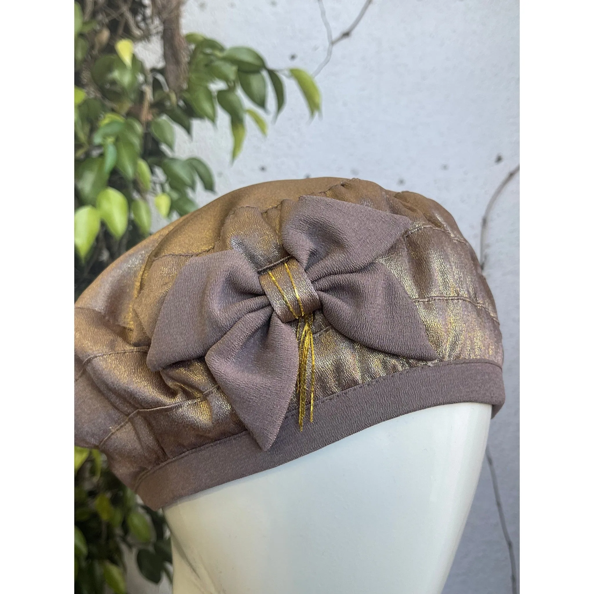Embellished Hat - Size #1 Gold/Muted Purple