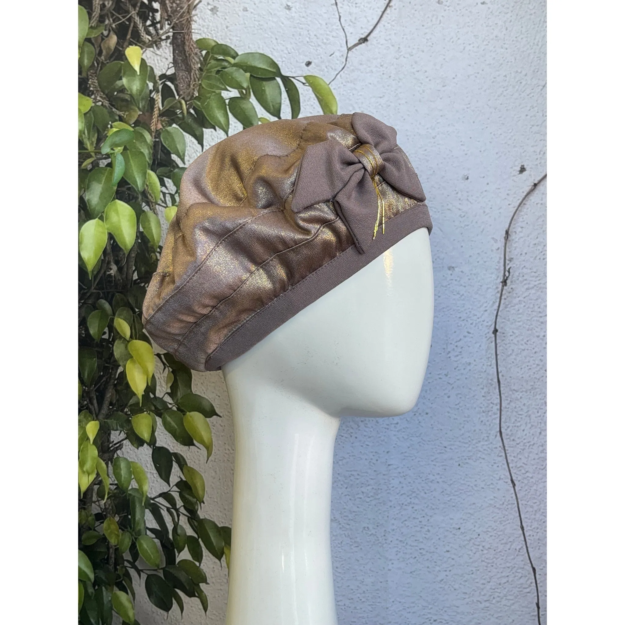 Embellished Hat - Size #1 Gold/Muted Purple