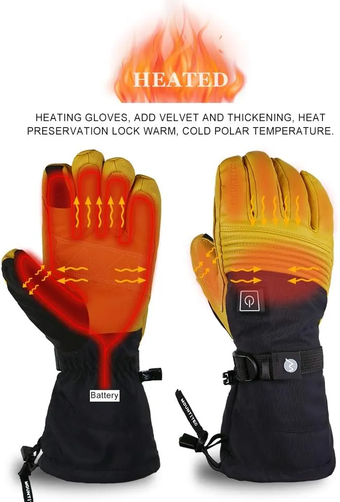 Explorer 4 Unisex Battery Heated Gloves Waterproof Touch Screen Skiing Snowboarding Hiking Gloves for Men Women