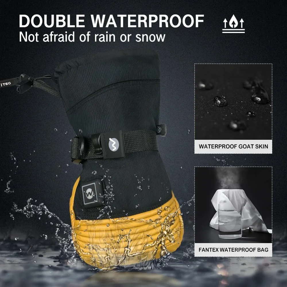 Explorer 4 Unisex Battery Heated Gloves Waterproof Touch Screen Skiing Snowboarding Hiking Gloves for Men Women