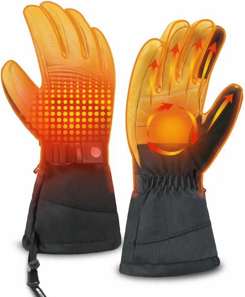 Explorer 4 Unisex Battery Heated Gloves Waterproof Touch Screen Skiing Snowboarding Hiking Gloves for Men Women