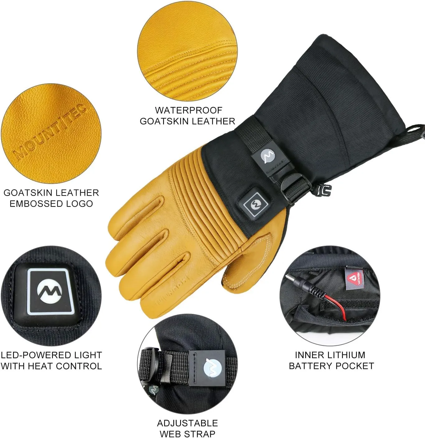 Explorer 4 Unisex Battery Heated Gloves Waterproof Touch Screen Skiing Snowboarding Hiking Gloves for Men Women