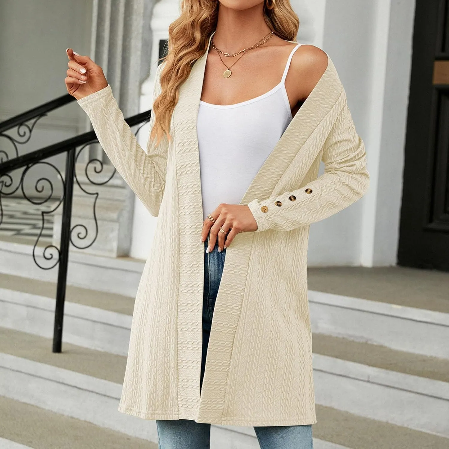 Fall Sweaters for Women 2025 Oversized Soft Knit Cardigan Sweater Long Sleeve Warm Loose Casual Winter Outwear
