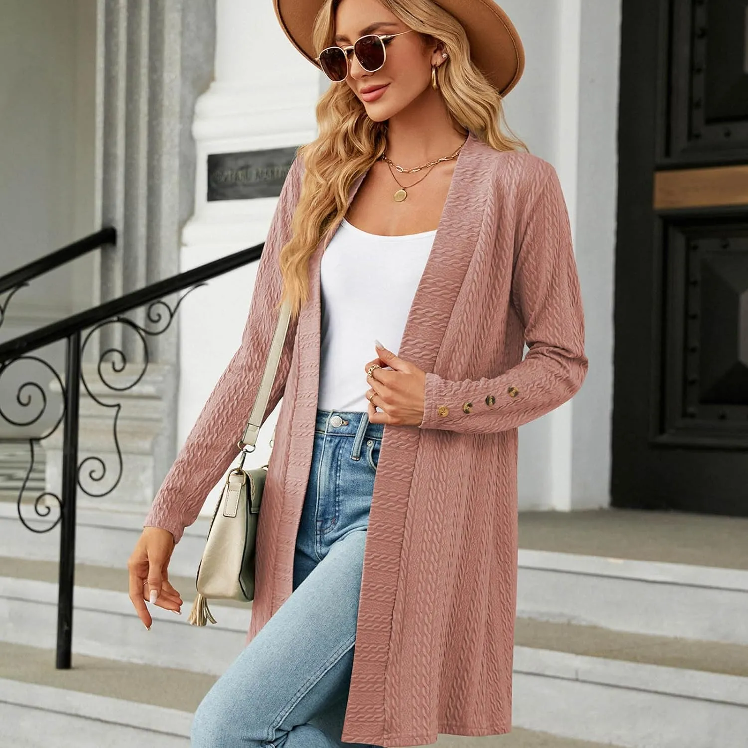 Fall Sweaters for Women 2025 Oversized Soft Knit Cardigan Sweater Long Sleeve Warm Loose Casual Winter Outwear