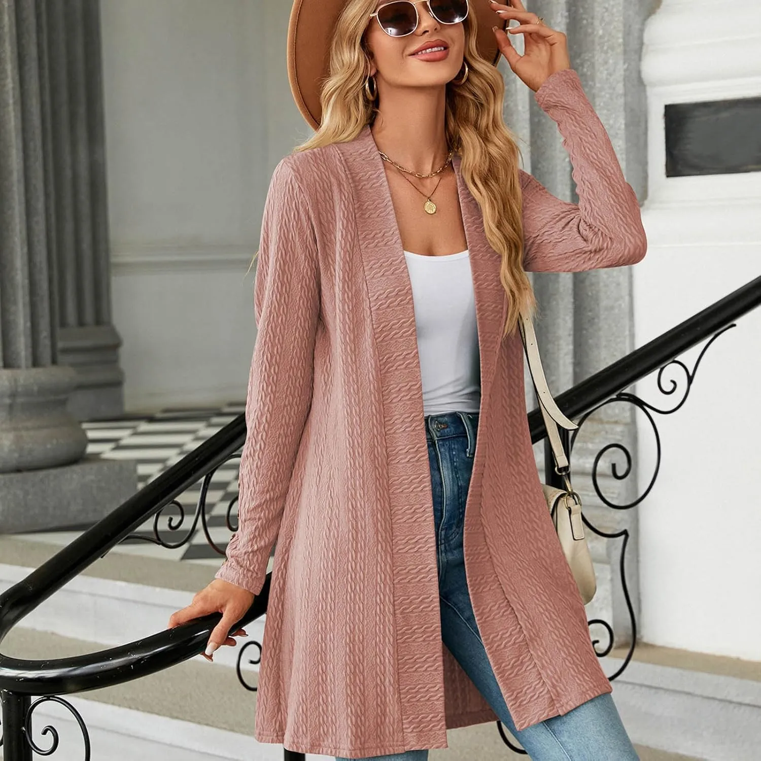 Fall Sweaters for Women 2025 Oversized Soft Knit Cardigan Sweater Long Sleeve Warm Loose Casual Winter Outwear