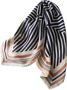 Fashion and Elegant Silk Feeling Scarf Square Satin Retro Style Sunscreen Head Scarf for Women 27.5" × 27.5"