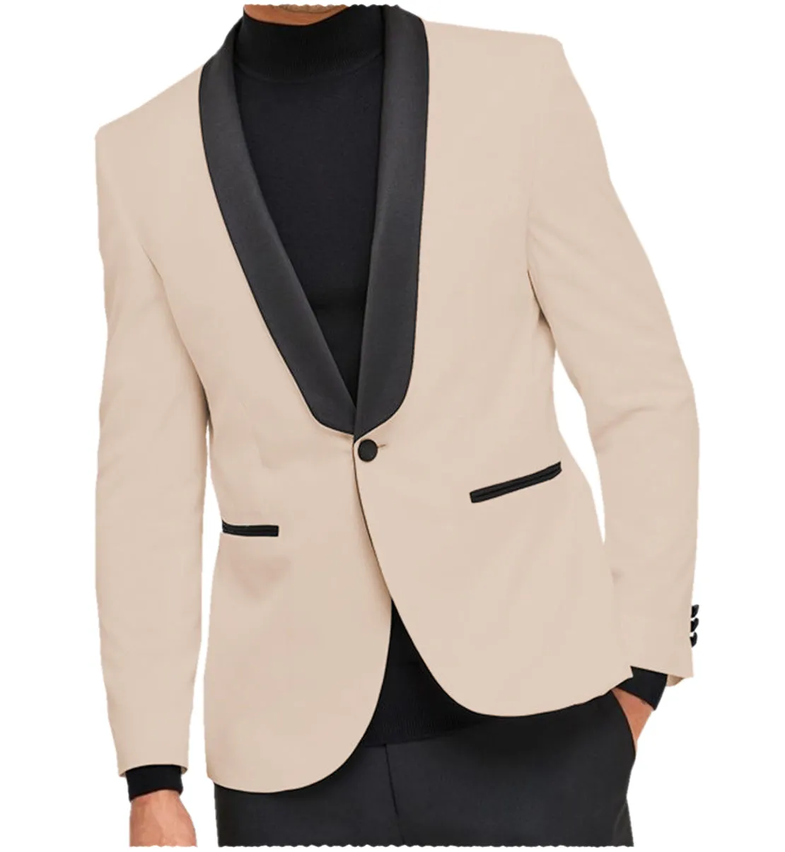 Fashion Men's Slim Fit Shawl Lapel Flat Blazer