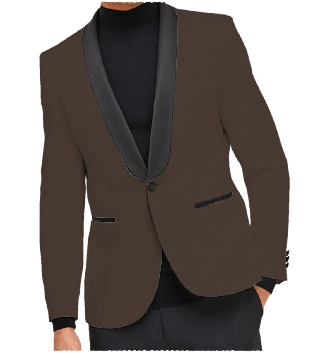 Fashion Men's Slim Fit Shawl Lapel Flat Blazer