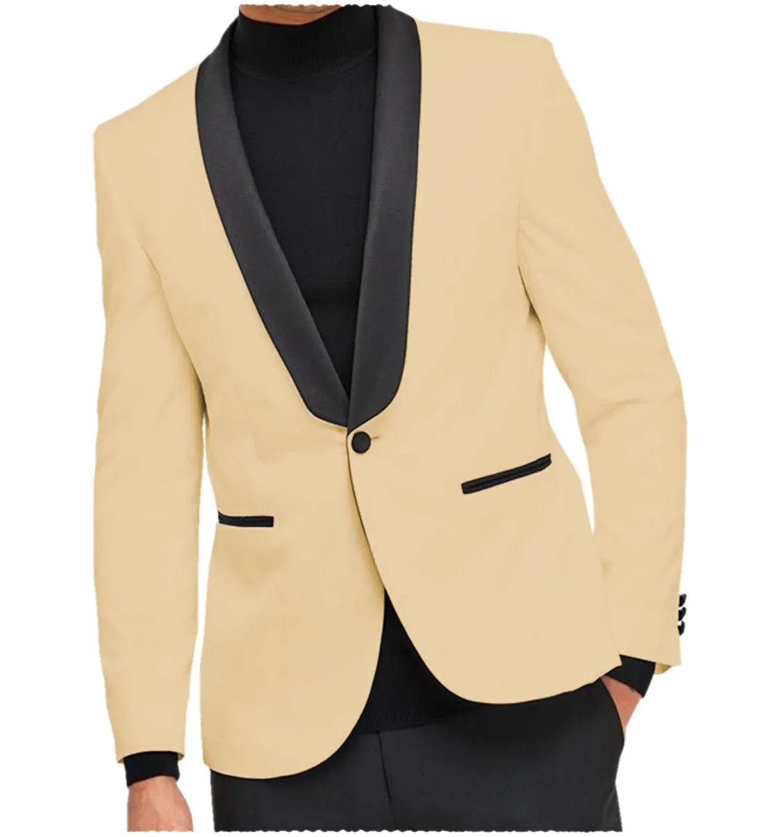 Fashion Men's Slim Fit Shawl Lapel Flat Blazer