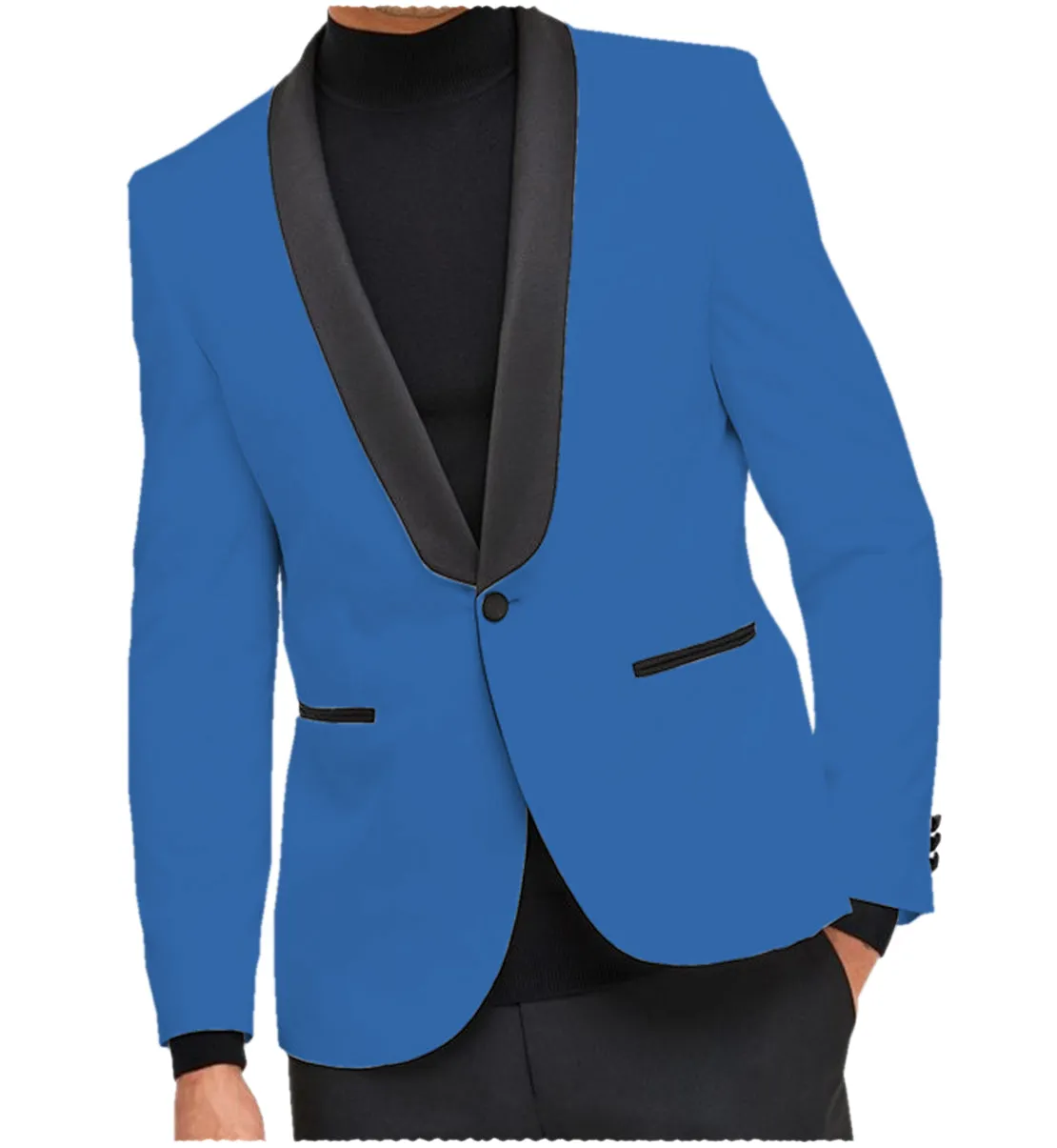 Fashion Men's Slim Fit Shawl Lapel Flat Blazer