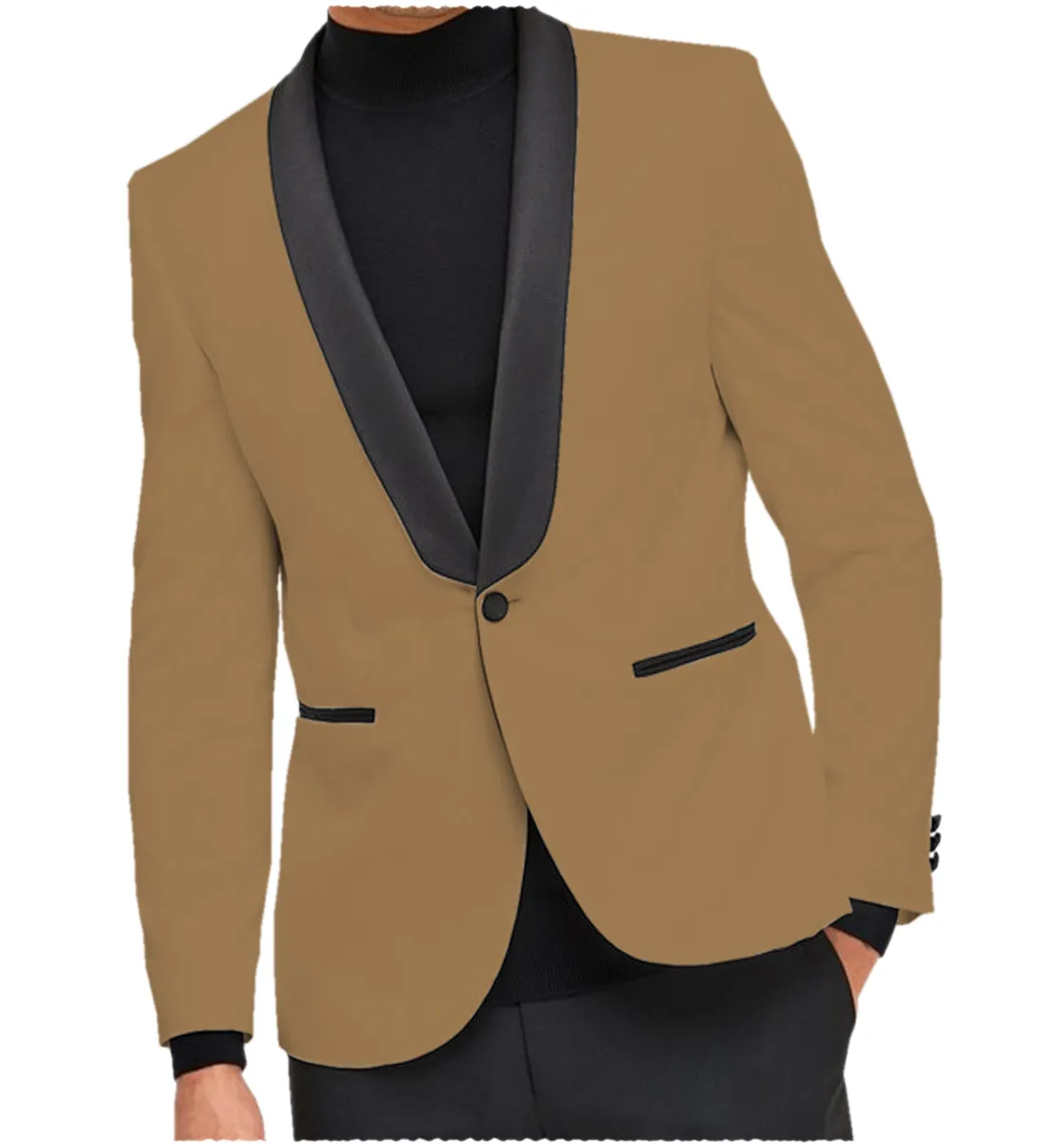 Fashion Men's Slim Fit Shawl Lapel Flat Blazer