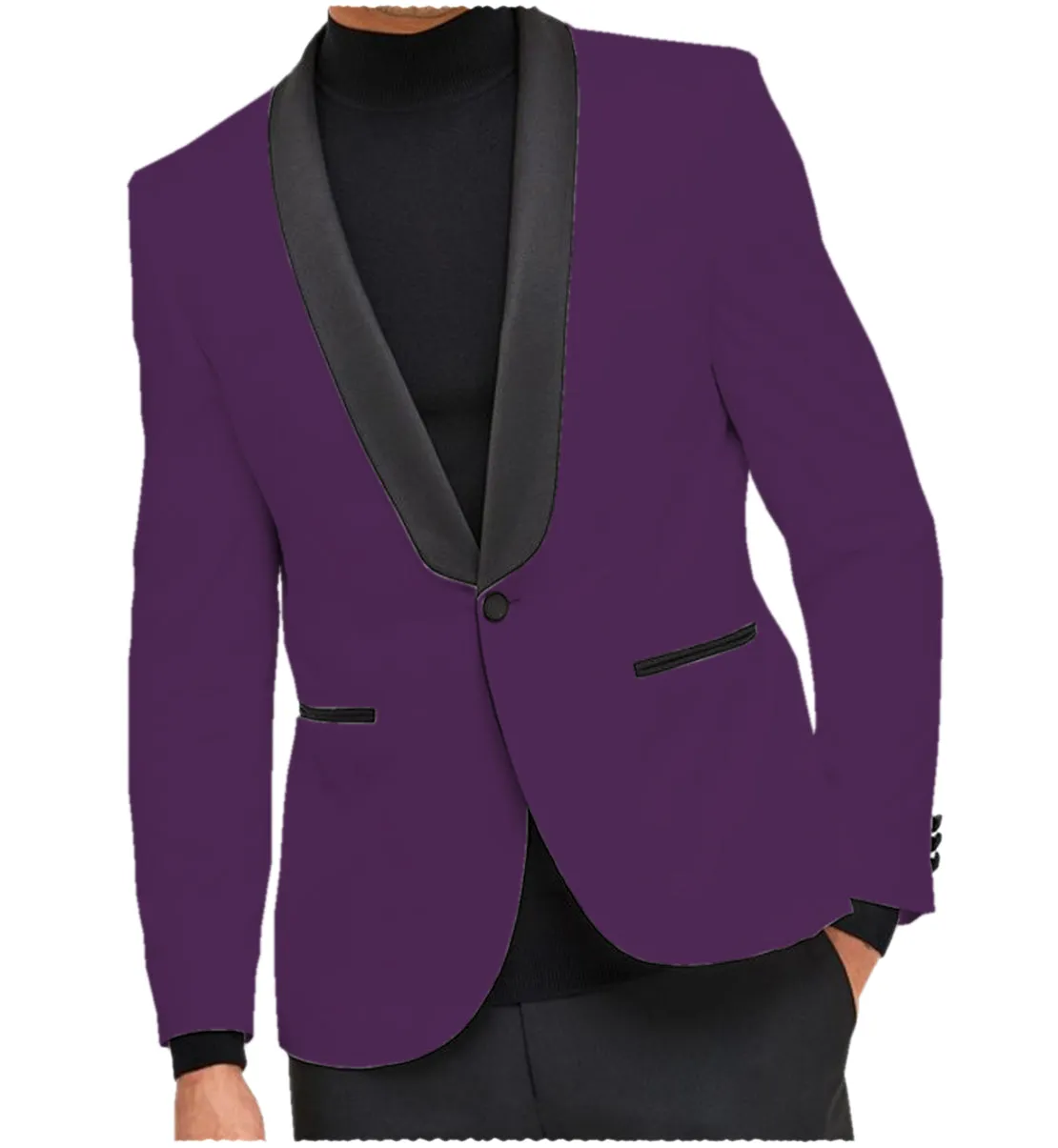 Fashion Men's Slim Fit Shawl Lapel Flat Blazer