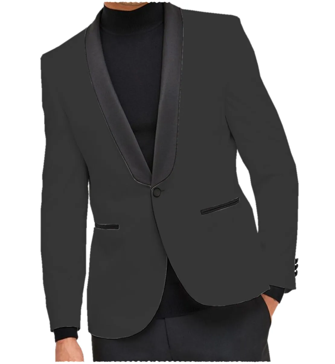 Fashion Men's Slim Fit Shawl Lapel Flat Blazer