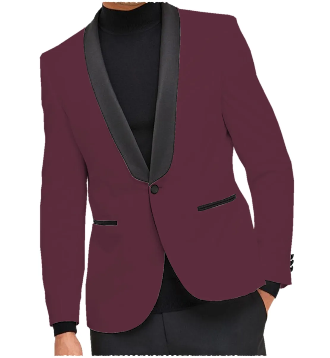 Fashion Men's Slim Fit Shawl Lapel Flat Blazer