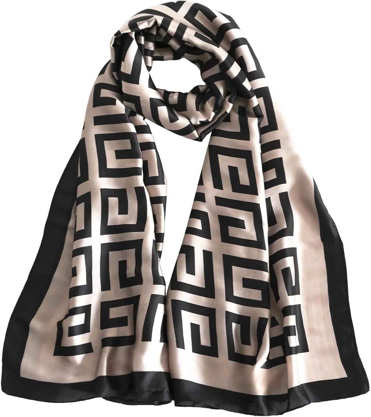 FINIZO Mulberry Silk Feeling Long Scarf for Women Large Shawls for Headscarf and Neck Sunscreen Shawls