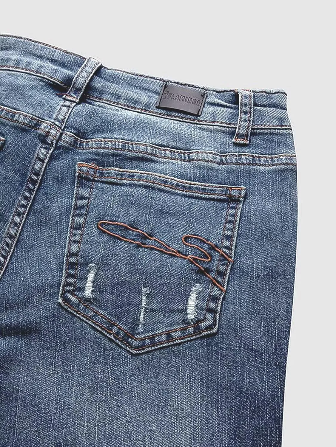 Flamingals Women's Curvy Capri Jeans Skinny Stretchy Butt Lifting Jeans Ripped Denim Jeans