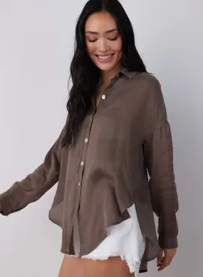 Flowy Beach Shirt - Sierra Brown