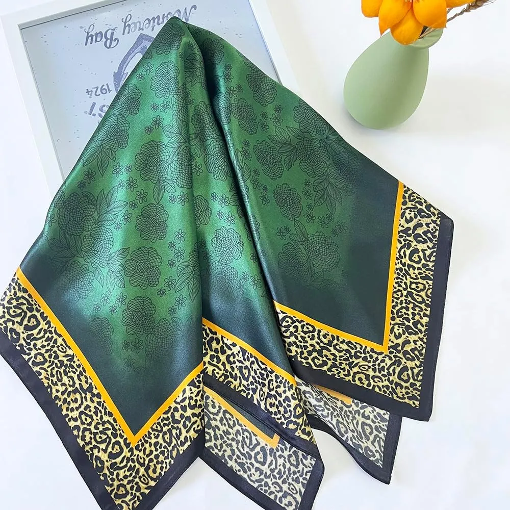 FONYVE 100% Mulberry Silk Scarf for Hair - 27" Square Head Scarf for Women - Lightweight Neck Scarf with Gift Packed