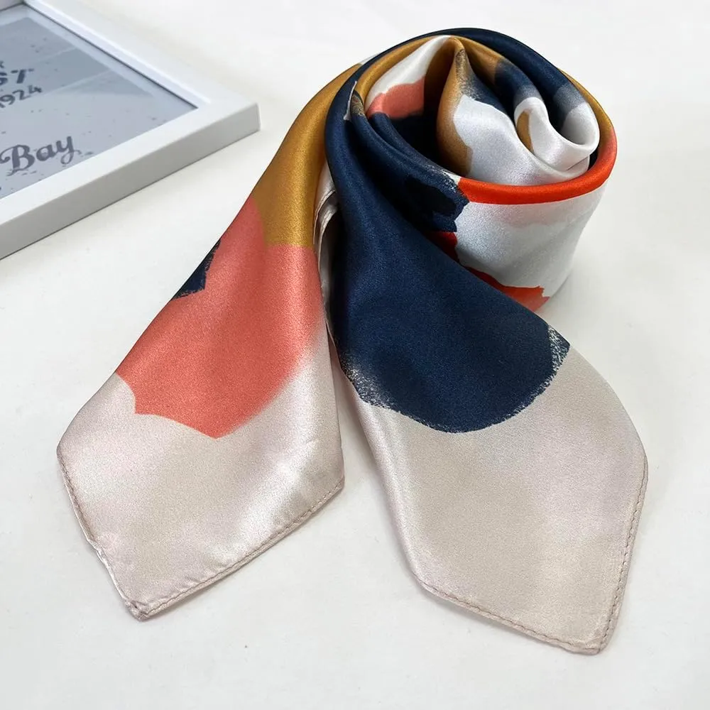 FONYVE 100% Mulberry Silk Scarf for Hair - 27" Square Head Scarf for Women - Lightweight Neck Scarf with Gift Packed