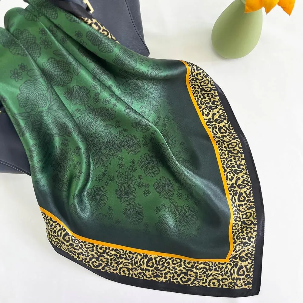 FONYVE 100% Mulberry Silk Scarf for Hair - 27" Square Head Scarf for Women - Lightweight Neck Scarf with Gift Packed