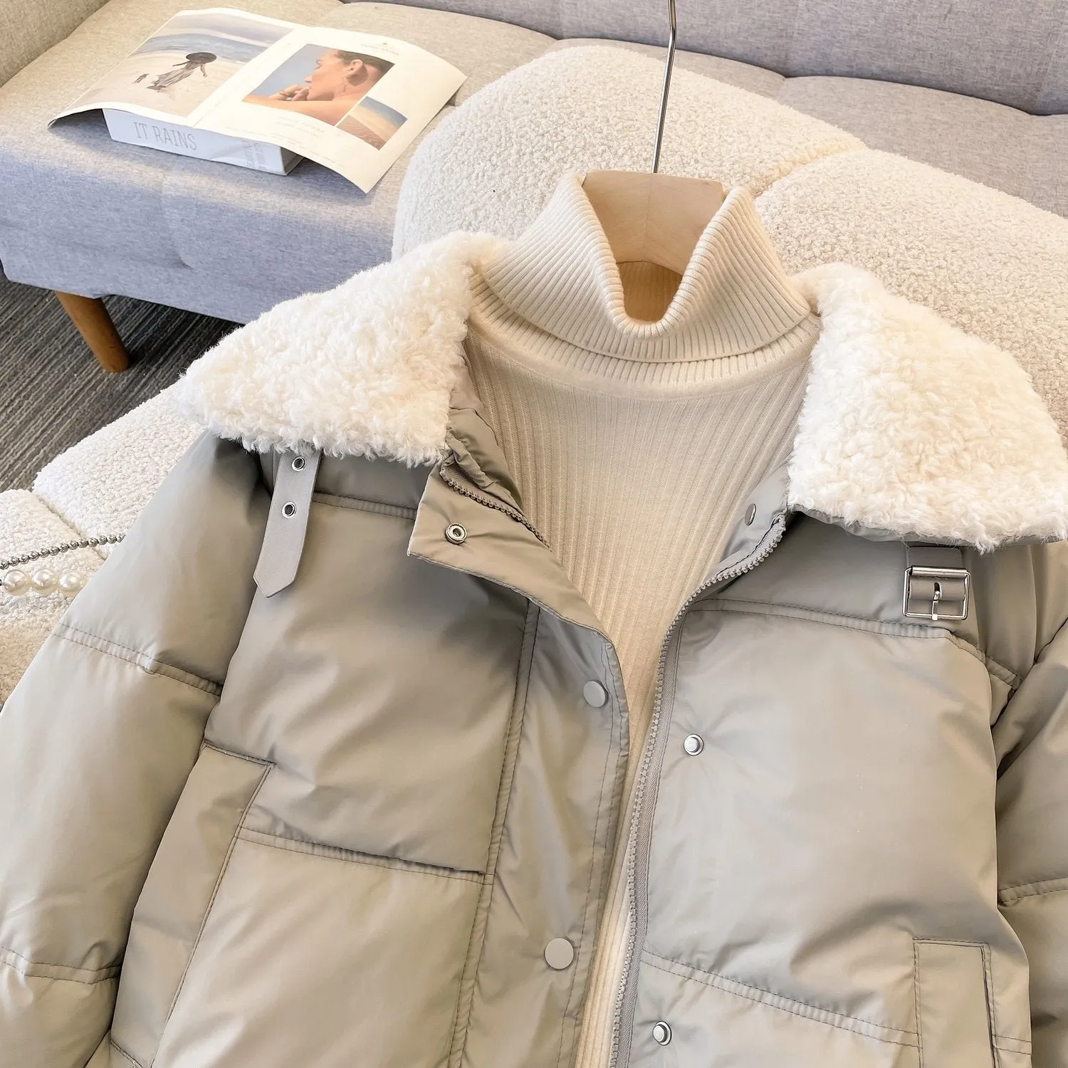 Furry Doll Collar Cotton Jacket