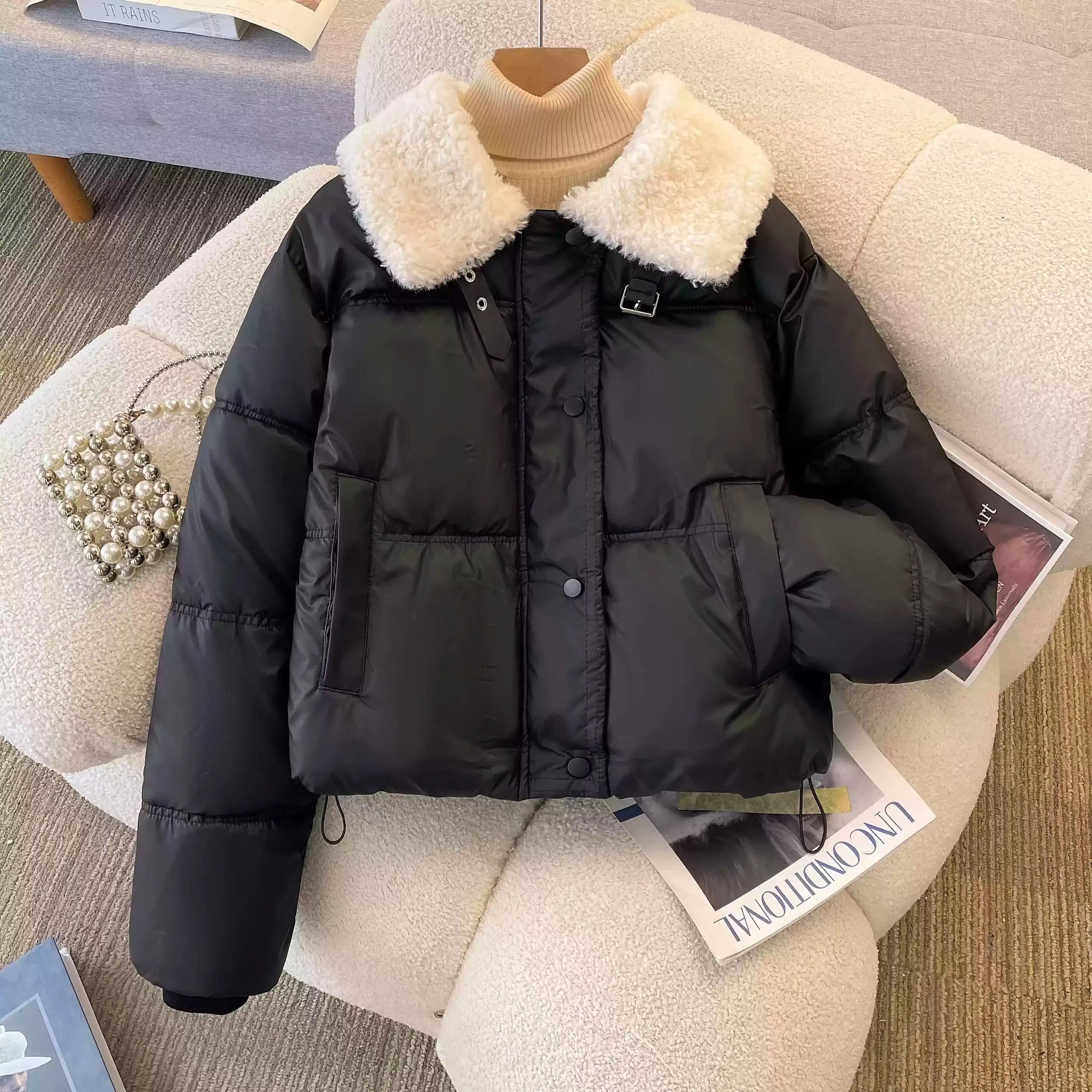 Furry Doll Collar Cotton Jacket