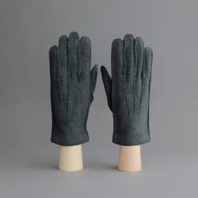 Gentlemen's Gloves from Grey Carpincho Leather Lined With Cashmere